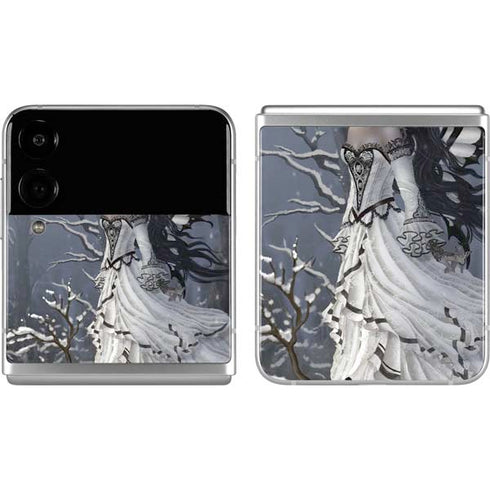 Fairy with Owl in Snow by Nene Thomas Galaxy Z Flip4 5G Skin